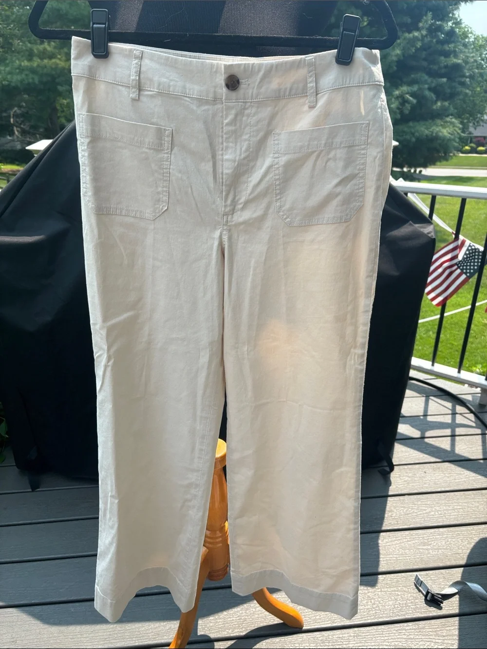 J. Crew Wide Leg Pants in Cream
